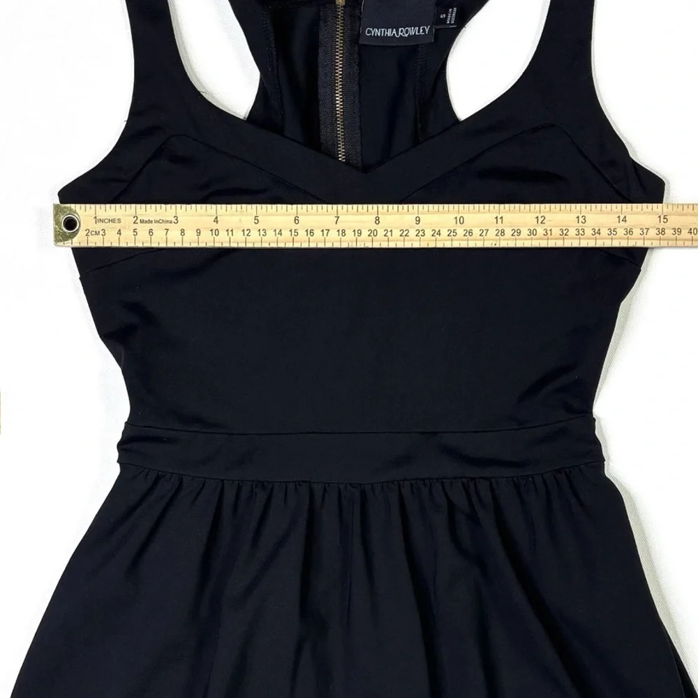 Cynthia Rowley Dress Women’s Small Black Sleeveless Zip Stretch A-Line - Picture 7 of 12